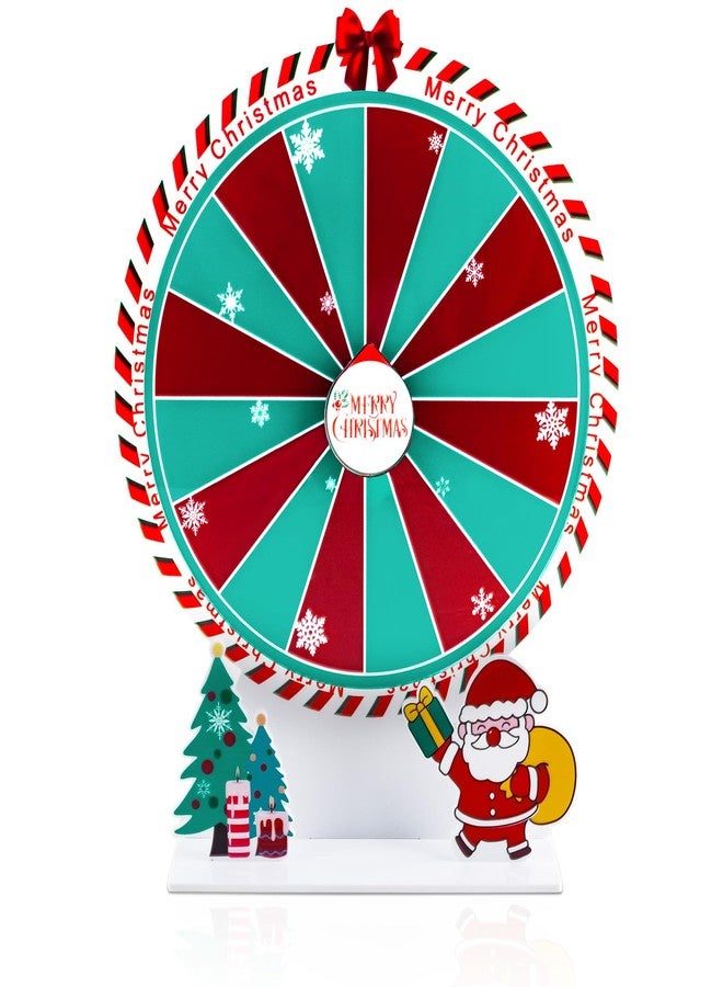 kithing 7.8" Christmas Spinning Wheel, 16 Slot Roulette Spinner - Tabletop Prize Game for Trade Shows, Parties & Fairs - Image 1